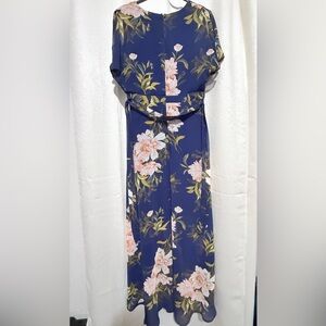 Luxology Blue and Pink Off-the-Shoulder Maxi Sundress